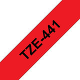 Brother TZE-441 DirectLabel black on red Laminat 18mm x 8m for Brother P-Touch TZ 3.5-18mm/36mm/6-18mm/6-24mm/6-36mm