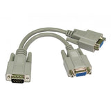 Cables Direct SVGA Splitter Cable, 20cm VGA cable 0.2 m VGA (D-Sub) 2 x VGA (D-Sub) Grey