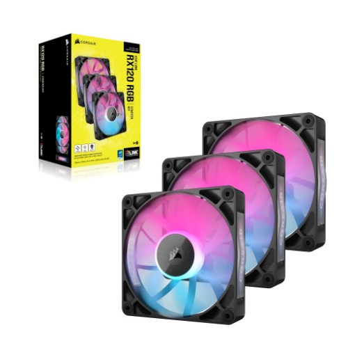 Corsair iCUE LINK RX120 RGB Computer case Fan 12 cm Black 3 pc(s)