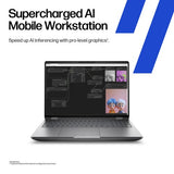 HP ZBook Fury G1i Data Science Intel Core Ultra 9 285HX Mobile workstation 40.6 cm (16") WUXGA 32 GB DDR5-SDRAM 1 TB SSD NVIDIA RTX PRO 2000 Blackwell Wi-Fi 7 (802.11be) Windows 11 Pro AI Workstation, AI PC Silver