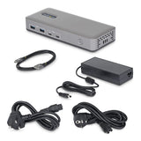 StarTech.com Dual-Monitor USB-C Docking Station, DisplayPort, 4K 60Hz, 100W Laptop Charging, 1GbE, Driverless, Multi-Monitor Dock For Windows