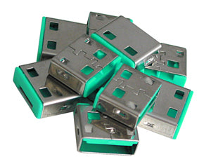 Lindy USB Port Blocker (without key) - Pack of 10, Colour Code: Green