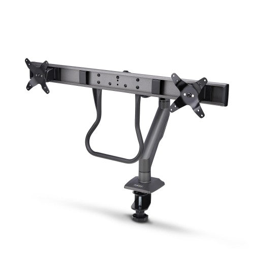 StarTech.com Desk Mount Dual Monitor Arm with Crossbar, Up To 27" Displays, VESA 75x75/100x100, Max 33lb/15kg, C-Clamp, Fully Articulating, Mechanical Spring, TAA