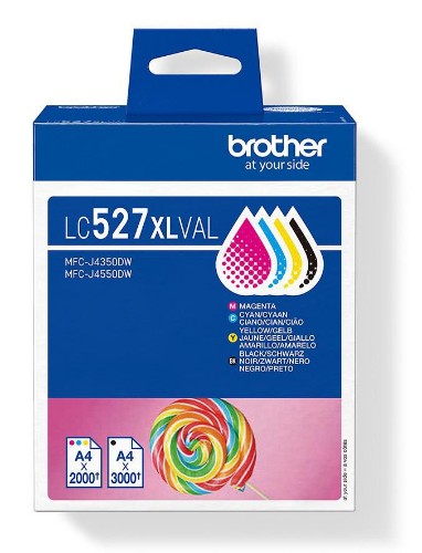 Brother LC-527XLVAL Ink cartridge multi pack Bk,C,M,Y high-capacity 3500pg + 3x2000 pg Pack=4 for Brother MFC-J 4350