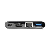 Tripp Lite U444-06N-H4GUBC USB-C Multiport Adapter - 4K HDMI, USB 3.x (5Gbps) Hub Port, GbE, 60W PD Charging, HDCP, Black