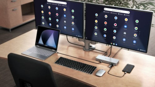 HYPER HD-GD1000-EU laptop dock/port replicator Docking USB 3.2 Gen 1 (3.1 Gen 1) Type-C Silver