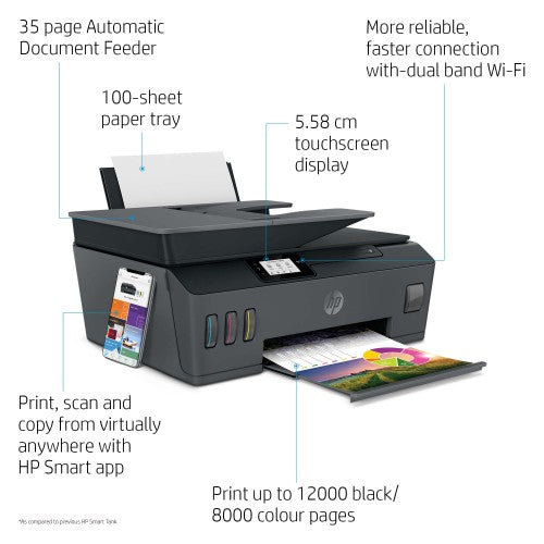 HP Smart Tank Plus 570 Wireless All-in-One Color Printer, Copier, Scanner