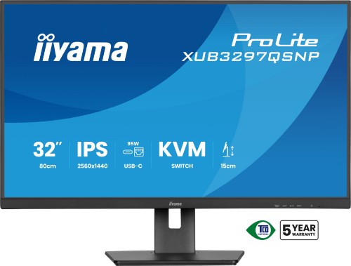 iiyama ProLite XUB3297QSNP-B1 computer monitor 81.3 cm (32") 2560 x 1440 pixels Quad HD LED Black