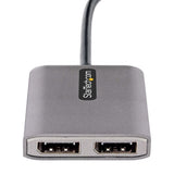 StarTech.com USB-C to Dual Displayport 1.4 Adapter, USB Type-C Multi-Monitor MST Hub, Dual 5K 60Hz DP Laptop Display Extender / Splitter, HDR, Extra-Long Built-In Cable - Windows Only