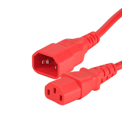 Cablenet 1m IEC C14 - IEC C13 Red PVC 0.75mm Power Leads  - Computer Cables - Cablenet