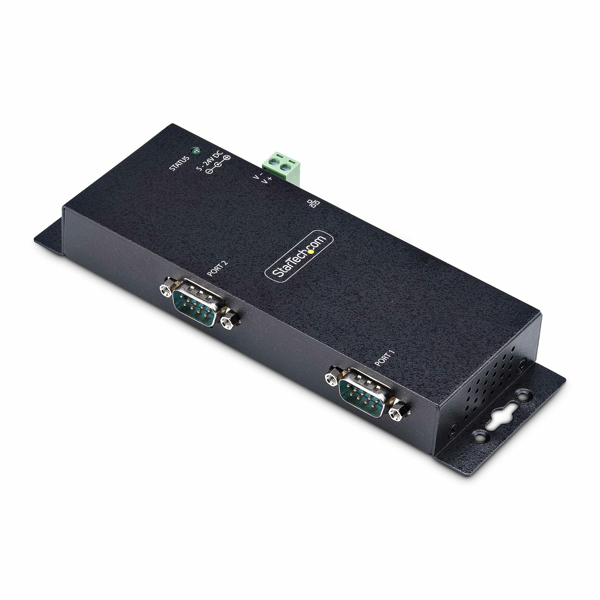 StarTech.com 2-Port Serial to Ethernet Adapter, IP Serial Device Server For Remote RS232 Devices, Wall/DIN Rail Mountable, Metal Housing, RJ45 LAN to DB9 Serial Converter  - Computer Components - StarTech.com