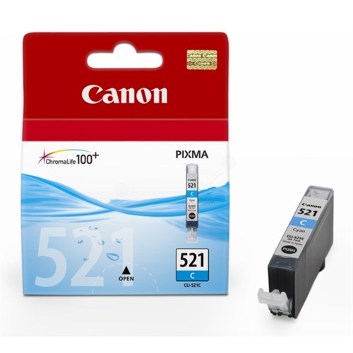 Canon 2934B001/CLI-521C Ink cartridge cyan, 448 pages ISO/IEC 24711 205 Photos 9ml for Canon Pixma IP 3600/MP 980