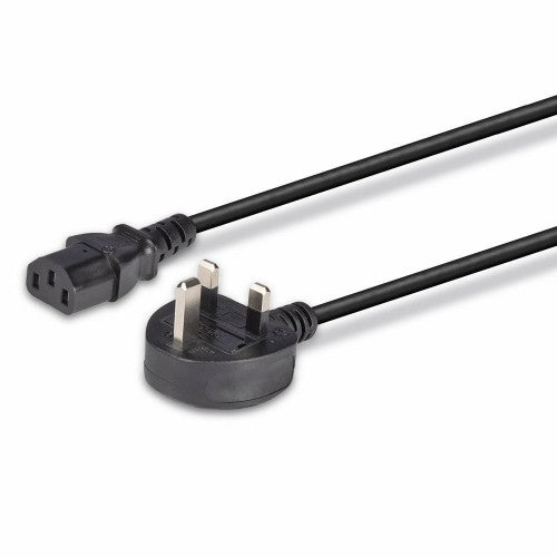 Lindy 1m UK 3 Pin Plug to IEC C13 Mains Power Cable, Black
