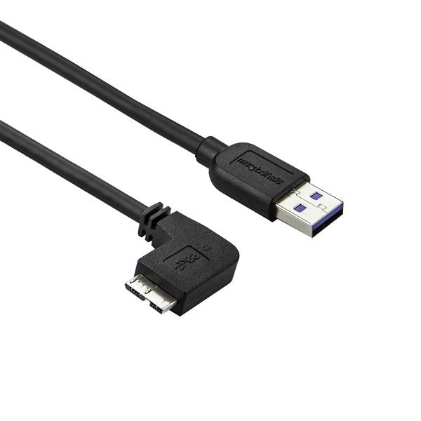 Slim Micro USB 3.0 Cable - M/M - Left-Angle Micro-USB - 1m (3ft)