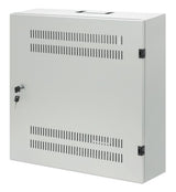 Intellinet Low-Profile 19" Wall Mount Cabinet with 4U Horizontal and 2U Vertical Rails Slim, Space-saving Enclosure with Only 170 mm (6.7 in.) Depth, Ideal for AV, Multimedia and Surveillance Applications, Assembled, Gray RAL 7035