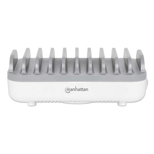 Manhattan 10-port USB-C Charging Station, USB-C Output: 10x 20W, Max 200W, Mains AC power (inc US/EU/UK adapters)