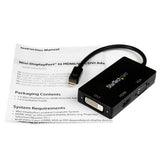 StarTech.com Travel A/V Adapter: 3-in-1 Mini DisplayPort to VGA DVI or HDMI Converter