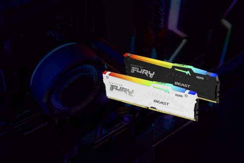 Kingston Technology FURY Beast 64GB 5600MT/s DDR5 CL36 DIMM (Kit of 2) White RGB EXPO