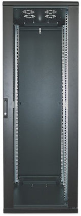 Intellinet 19" Network Cabinet - Free Standing, 42U, 800x800mm (width x depth), Black, Flatpack, Max 1500kg, Multi-Point Door Lock, One Lock Per Side Panel, Usable Depth 123 to 573mm, IP20 rated, Rack, Steel