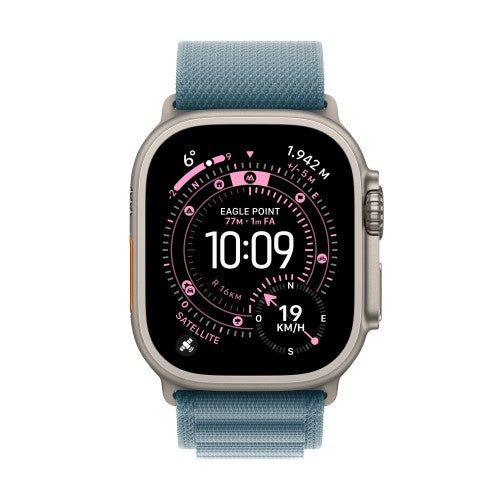 Apple Watch Ultra 3 GPS + Cellular 49mm Natural Titanium Case with Light Blue Alpine Loop - Small