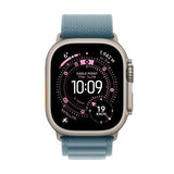 Apple Watch Ultra 3 GPS + Cellular 49mm Natural Titanium Case with Light Blue Alpine Loop - Small