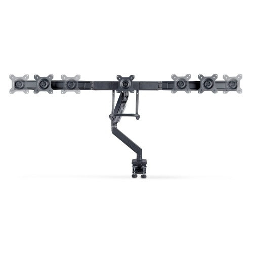 StarTech.com Crossbar Triple Monitor Desk Mount For Up To Three 27in Screens, VESA 75x75/100x100, Tool-Less Arm Adjustments, C-Clamp/Grommet, Spring-Assisted Arm