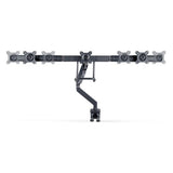 StarTech.com Crossbar Triple Monitor Desk Mount For Up To Three 27in Screens, VESA 75x75/100x100, Tool-Less Arm Adjustments, C-Clamp/Grommet, Spring-Assisted Arm