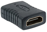 Manhattan HDMI Straight Coupler/Connector, 4K@60Hz, Suitable for ALL 4K & 1080p uses, Connect HDMI cables up to 5m on each side, Black, Female/Female, Ultra HD 4k x 2k,Lifetime Warranty,Fully Shielded,Gold Plated Contacts,Premium High Speed. Equivalent to