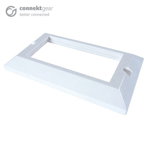 connektgear AV Double Faceplate - 4 Module 146 x 86mm Bevelled Edge - White  - Wiring Devices & Accessories - connektgear