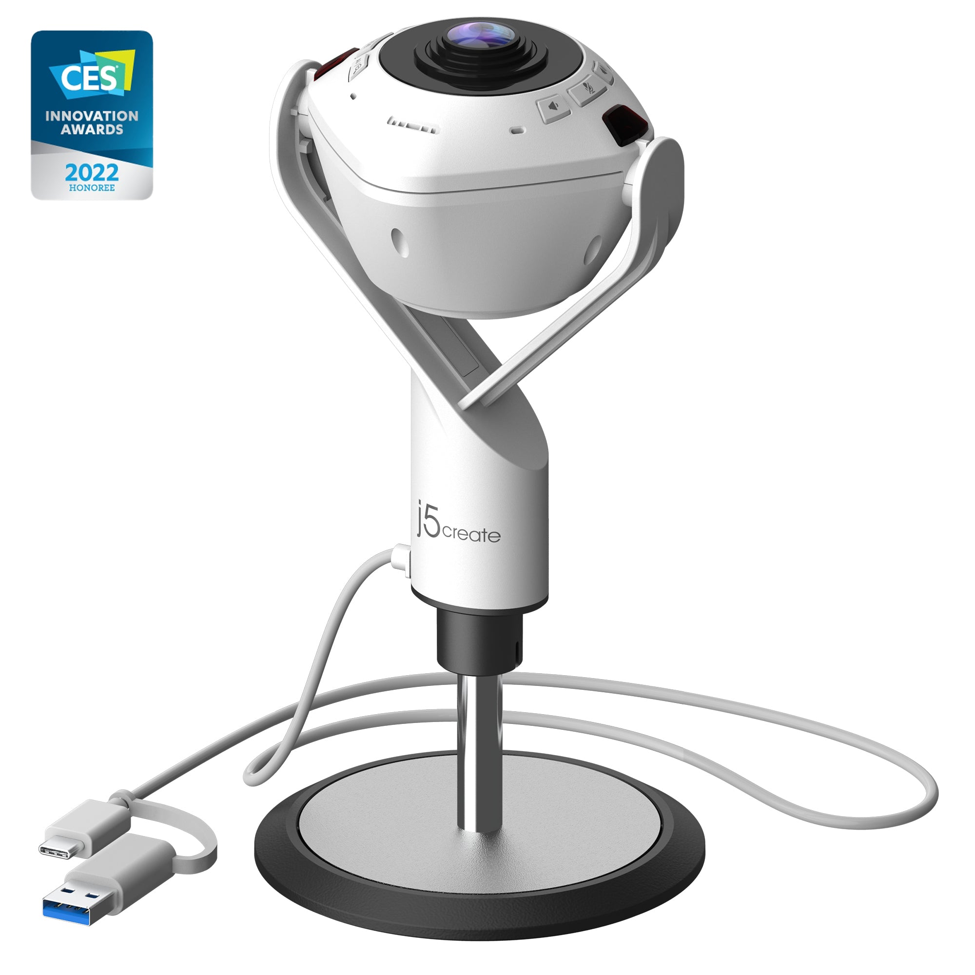 j5create JVU368 360° AI-Powered Webcam with Speakerphone  - AV & Photo - j5create