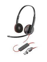 HP Poly Blackwire 3225 Stereo USB-C Headset +3.5mm Plug +USB-C/A Adapter (Bulk)