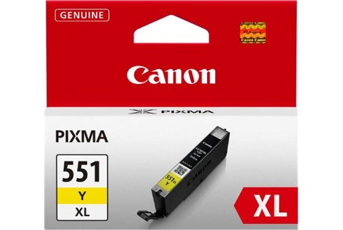 Canon 6446B001/CLI-551YXL Ink cartridge yellow high-capacity, 695 pages 274 Photos 11ml for Canon Pixma IP 8700/IX 6850/MG 5450/MG 6350/MX 725