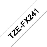 Brother TZE-FX241 DirectLabel black on white Laminat 18mm x 8m for Brother P-Touch TZ 3.5-18mm/36mm/6-18mm/6-24mm/6-36mm