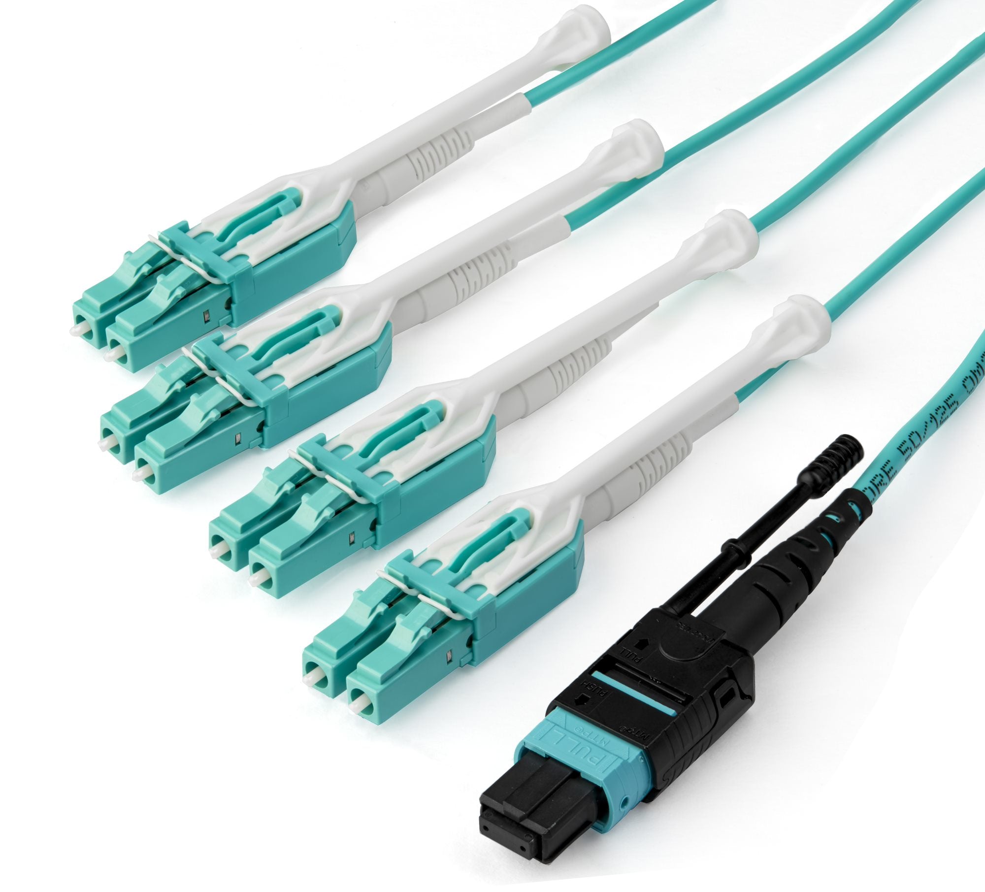 StarTech.com 1m (3ft) MTP(F)/PC to 4x LC/PC Duplex Breakout OM3 Multimode Fiber Optic Cable, OFNP Plenum, 40G Networks, Low Insertion Loss - Fiber Jumper Cord  - Computer Cables - StarTech.com