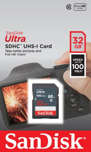 SanDisk Ultra 32GB SDHC Mem Card 100MB/s UHS-I Class 10