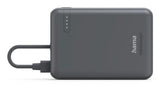 Hama “Travel” Power Pack with Cable, 10000mAh, 2 Outputs: 2x USB-C, anthracite