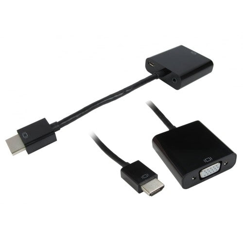 Cables Direct HDHSV-HDMI video cable adapter HDMI Type A (Standard) VGA (D-Sub) + 3.5mm Black