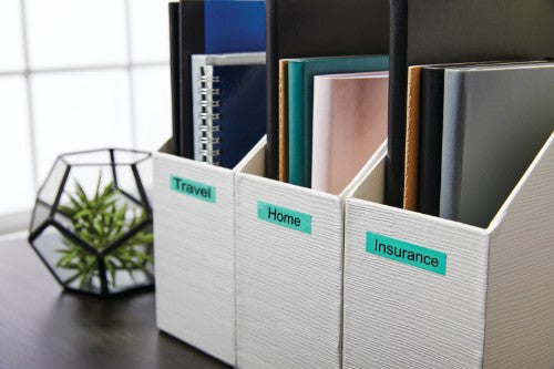 Dymo 40919/S0720740 DirectLabel-etikettes black on green 9mm x 7m for Dymo D1 6-12mm/19mm/24mm/9-12mm/9-19mm