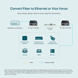 TP-Link Omada 10/100 Mbps RJ45 to 100 Mbps Single-mode SC WDM Bi-Directional Fiber Converter