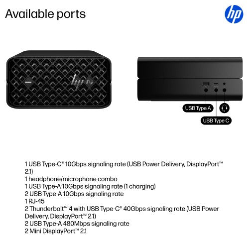 HP Z2 Mini G1a Copilot+ PC AMD Ryzen AI Max+ PRO PRO 395 64 GB LPDDR5x-SDRAM 1 TB SSD Windows 11 Pro Mini PC Workstation AI Workstation, AI PC Black