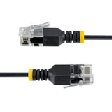 StarTech.com 1.5m Black Ultra Slim CAT6a Ethernet Cable, Snagless, UTP, Pure Bare Copper Wire, 34AWG Slim RJ45 Network Patch Cord, Individually Tested