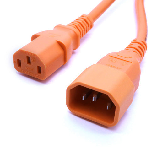 Cablenet 2m IEC C14 - IEC C13 Orange PVC 1.0mm Power Leads  - Computer Cables - Cablenet