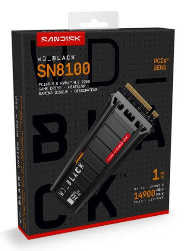 SanDisk Black WD_BLACK™ SN8100 NVMe™ SSD POWERED BY 1 TB, [With Heatsink]