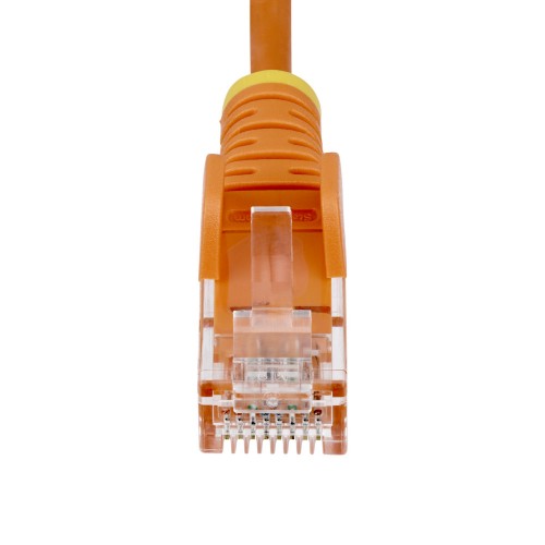 StarTech.com 50cm Orange Slim CAT6 Ethernet Cable, Snagless, 100W PoE, UTP, LSZH, 28AWG Pure Bare Copper Wire, Slim RJ45 Network Patch Cord w/Strain Reliefs, Fluke Tested