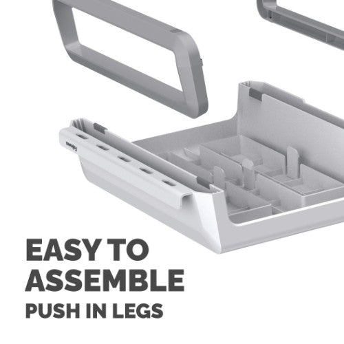 Fellowes Computer Monitor Stand with 3 Height Adjustments - Breyta Monitor Riser with Cable Management - Ergonomic Adjustable Monitor Stand for Computers - Max Weight 15KG - White