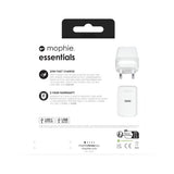 mophie essentials 20W USB-C PD wall adapter Universal White AC Fast charging Indoor