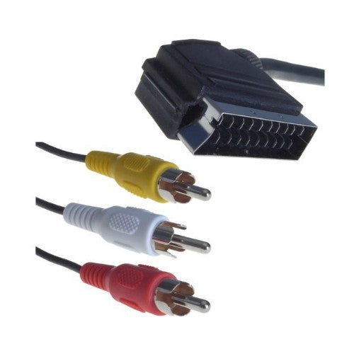 connektgear 2m SCART to 3 x RCA/Phono Cable Male to Male + Coaxial