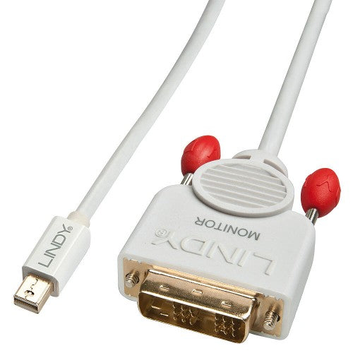 Lindy 1m Mini DisplayPort to DVI Cable, White
