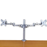 Lindy Dual Adjustable LCD Arms for up to 10kg, Silver