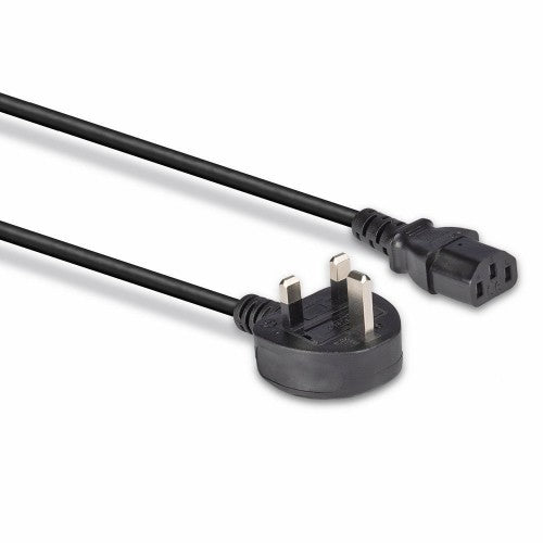 Lindy 1m UK 3 Pin Plug to IEC C13 Mains Power Cable, Black